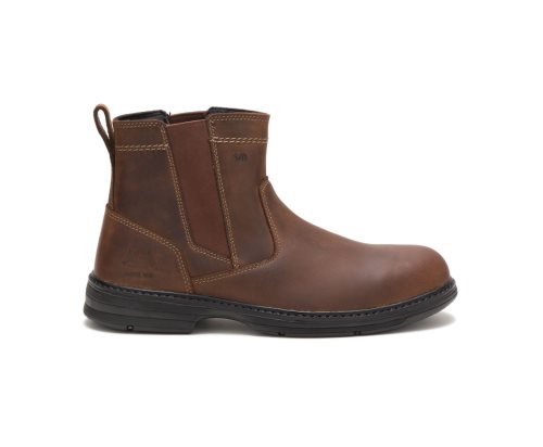 Botas De Trabajo Caterpillar Inherit Pull On Steel Puntera Hombre Marrones | Argentina FQZBY-6734